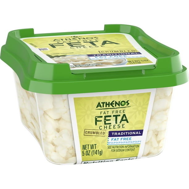 Athenos Fat Free Traditional Feta Cheese Crumbles, 5 oz Tub Walmart