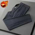 thumbnail image 3 of 9 Pantalones de traje masculino recortados con trenzas, ajustados, drapeados, elásticos, para verano, para hombre, sastrería social, elástica, para negocios, fluidos, formales, 3 of 5