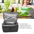 thumbnail image 4 of Insulated Lunch Bag Oxford Cloth Large Capacity Leakproof Dual Layer Picnic Bag for Work Office School Outdoor Black, 4 of 5