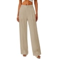 thumbnail image 2 of Dress Pants Women High Waisted Wide Straight Leg Loose Business Casual Office Work Pants Slacks for Women, 2 of 5