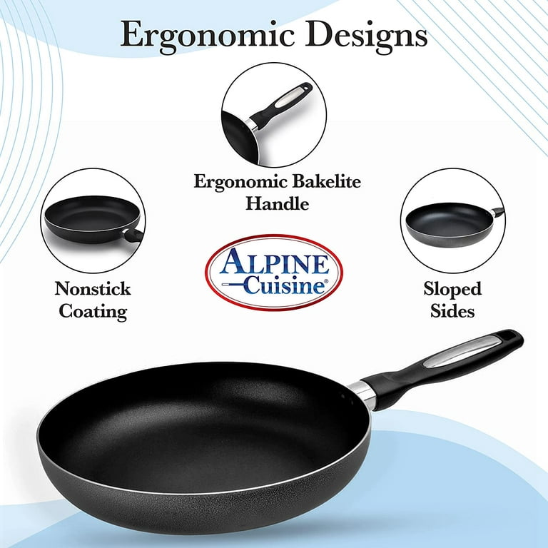 Alpine Cuisine Ab-fp12 12 inch Aluminum Nonstick Fry Pan with Contoured Handle