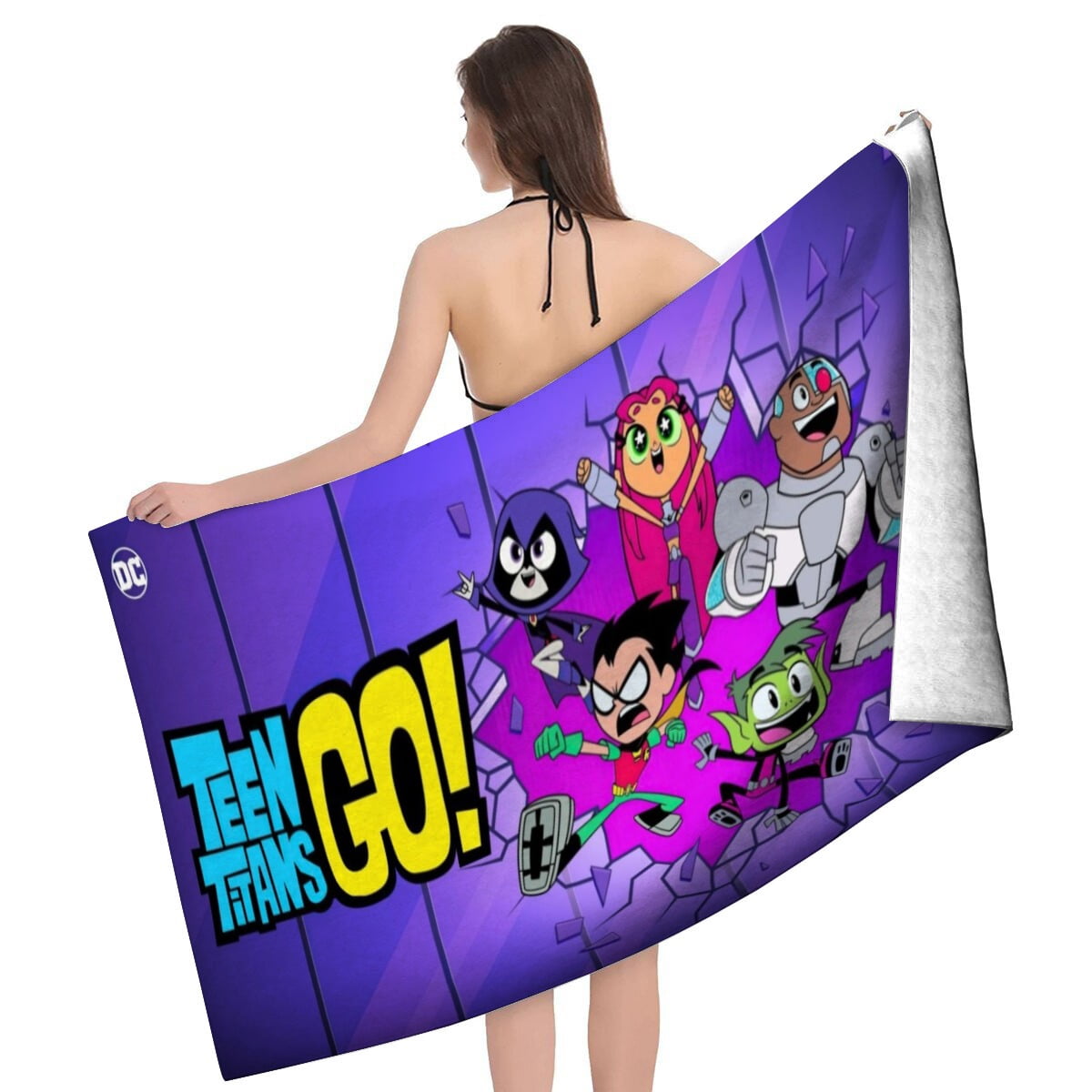 teen titans go Gifts Beach Towel for Women Girl Birthday Inspired Fan Bath Outdoor Music Lover