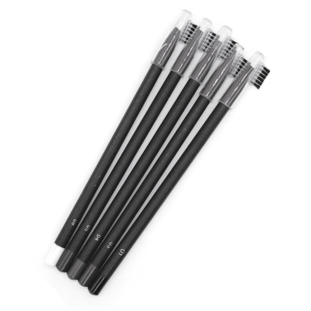 Waterproof Permanent Makeup & Microblading Wax Grease Pencils Eyebrow Lip Design (3 Pencils, Brown 7 Coffee Brown)