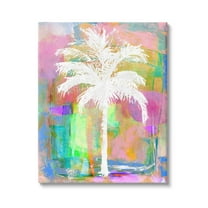 Stupell Industries Modern Palm Tree Silhouette Vivid Blocked Hues Painting Gallery Wrapped Canvas Print Wall Art, Design by Kristen Dew