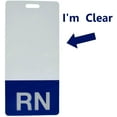 thumbnail image 3 of Clear Blue "RN" Badge Buddy - Heavy Duty Vertical Badge Buddies for Registered Nurses - Spill & Tear Proof Cards - 2 Sided - Quick Role Identifier ID Tag Backer by Specialist ID, 3 of 8