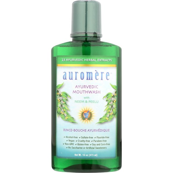 Enjuague bucal Auromere ayurvédico sin flúor 473 ml, paquete de 3