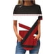 thumbnail image 1 of Tops de Algodón para las Mujeres Patchwork Impresión Cuello Redondo Suelto Tee, Imitación Algodón Tops Cortos para las Mujeres, 1 of 3