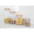 thumbnail image 4 of 4 Piece Canister Set Glass with Metal Clamp Flip Top Candy Jar, Food Storage Kitchen Organizer Clear, 4 of 8