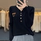 thumbnail image 3 of Suéteres de mujer nuevos de 2023, suéteres de punto con cuello en V para primavera y otoño, camisa holgada de cachemira, suéter de moda, suéter sólido, 3 of 5