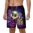 thumbnail image 2 of Balery Mushrooms and Skull Mens Swim Trunks Swim Shorts for Men Quick Dry Inseam Beach Shorts with Compression Liner Pocket-XX-Large, 2 of 9