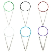 LELE LIFE 6Pcs 40 Inch Circular Knitting Needles, 6 Sizes Stainless Steel Knitting Needles, Size 1 3 6 8 10.75 13