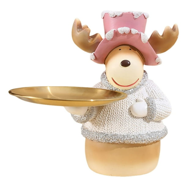 Contenedor de artículos diversos Figura de regalo Almacenamiento Centro de mesa Decoración de mesa de resina para Alce
