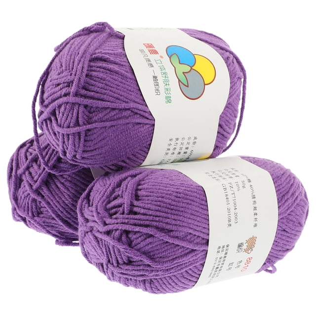3 rollos de hilo de algodón para crochet, hilo decorativo para crochet, hilo de algodón para tejer, hilo para tejer DIY