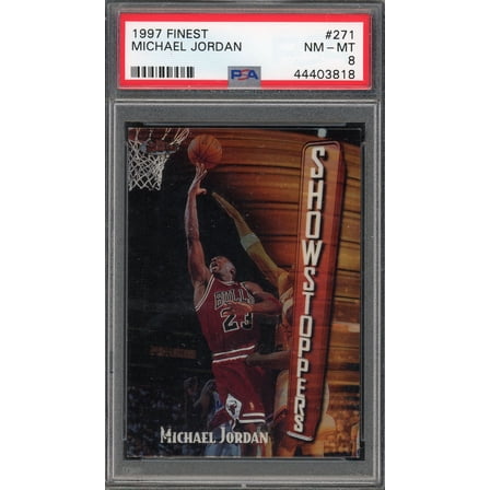 Michael Jordan 1997 Topps Finest Basketball Card #271 Graded PSA 8