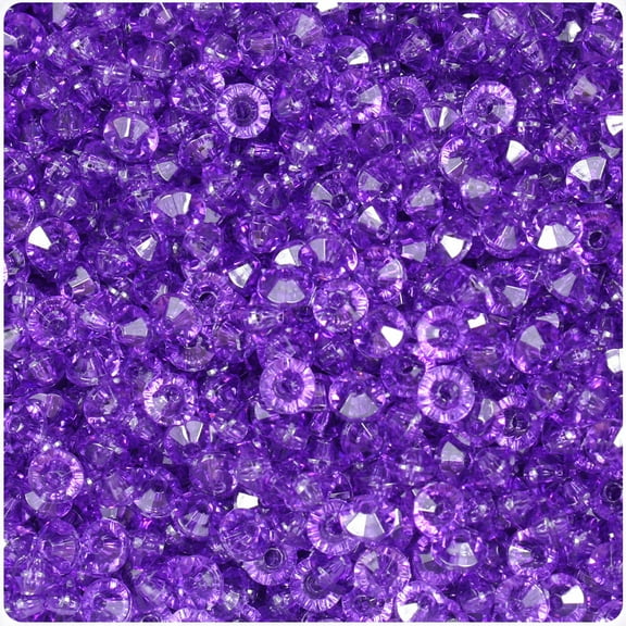 BeadTin Fuchsia Transparent 6mm Faceted Rondelle Craft Beads (1350pcs)