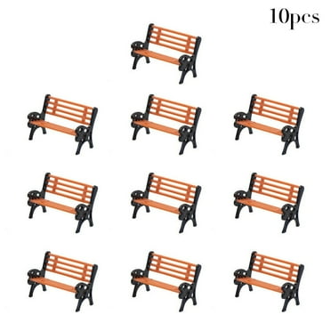 Model Train HO TT Scale 1:87 Bench Chair Settee Street Park Layout 10pcs