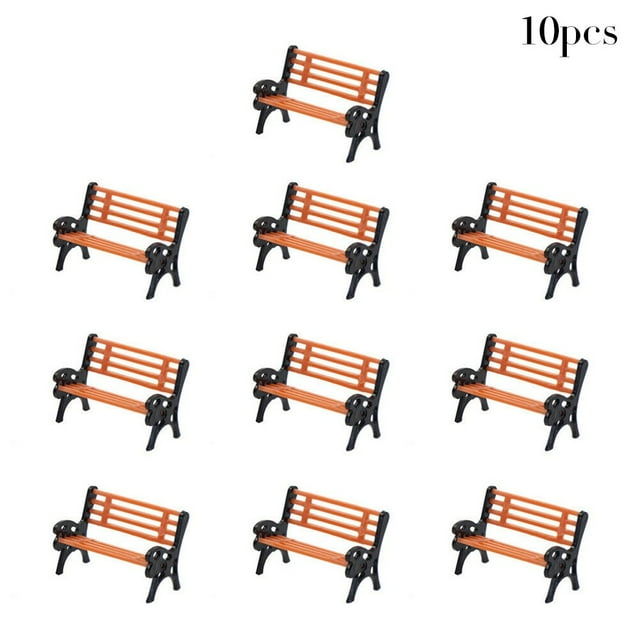 Lefu Modèle de Train HO TT Échelle 1:87 Banc Chaise Causeuse Aménagement de Rue Parc 10 Pcs