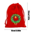 thumbnail image 2 of Christmas Gift Bag, Drawstring Flannel Bag, Red Christmas Candy Packaging Bag with Snowman Pattern, 7.87x5.91 Inch Small Christmas Gift Bag, Soft Durable Cloth Material, 2 of 7