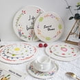 thumbnail image 2 of Posavasos de algodón y lino con pequeñas flores de estilo japonés, tapete de cuerda de algodón redondo grueso, mantel individual tejido a mano, tapete antiescaldaduras para platos y cuencos, 2 of 6