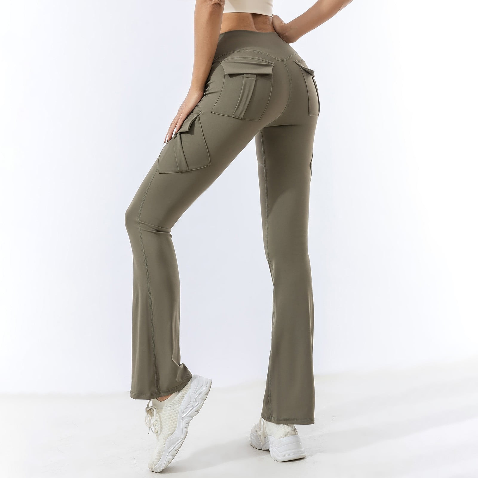 パンツ FLARE UP cargo Flare Pants 4BUK290 ZyeKqe Flare Pants for Women Stretchy High Waisted Cargo