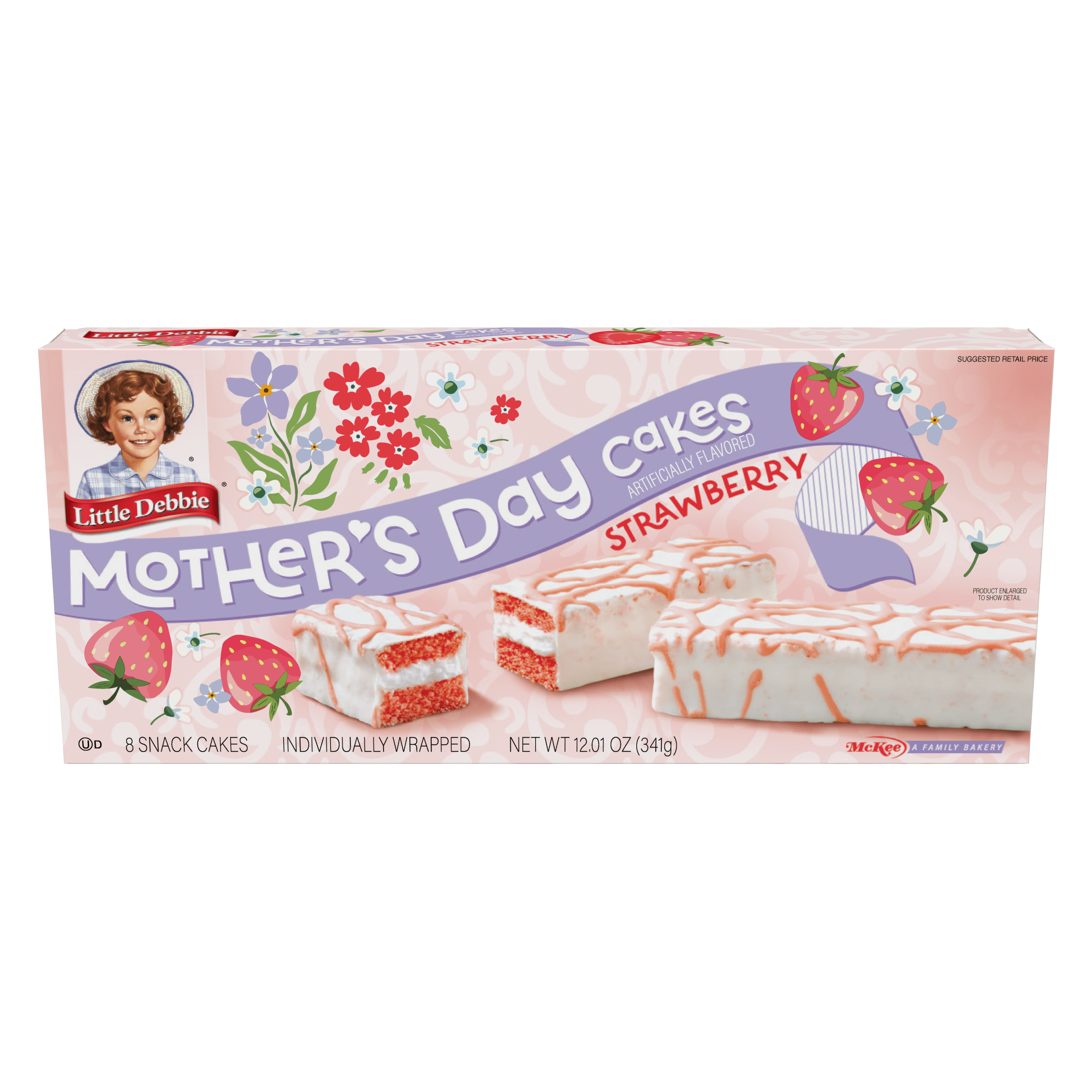 Little Debbie Mother's Day Cakes | Strawberry | 4 Boxes, 32 Individually Wrapped