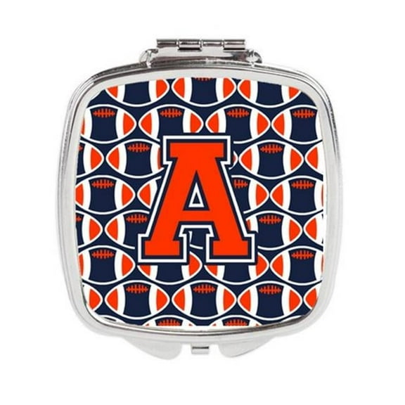 Letter A Football Orange - Blue & White Compact Mirror