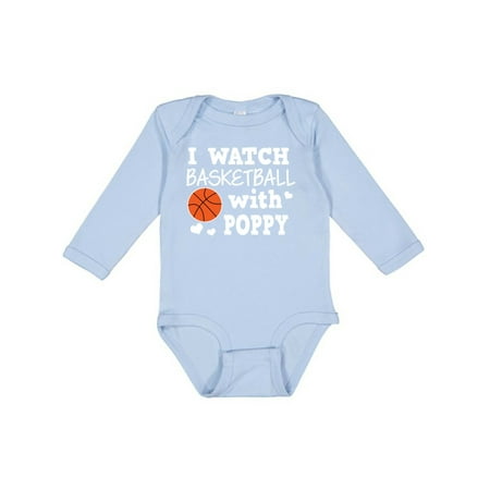 

Inktastic I Watch Basketball with Poppy Gift Baby Boy Long Sleeve Bodysuit
