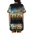 thumbnail image 3 of Lsque 2025 New Year 5 Women's Short-Sleeved Pajama Set - 2 Piece Soft and Lightweight Sleepwear Set-X-Large, 3 of 9