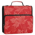 thumbnail image 5 of 3 Ring Zipper Binder with Shoulder Strap Waterproof Trapper Keeper 2 Inch D-Ring 500 Sheets Capacity Hand Drawn Maple Leaves, 5 of 7