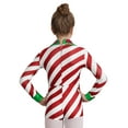 thumbnail image 2 of YIZYIF Kids Girls Candy Cane Costume Christmas Party Dancewear Long Sleeve Shiny Sequins Striped Leotard A Red 6, 2 of 7