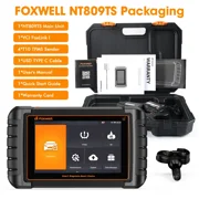 FOXWELL NT809TS TPMS Relearn Activation Tool OBD2 Scanner All Systems Bi-Directional Diagnostic Scan Tool 30+ Reset Active Test EOBD OBD Car Diagnostic Scanner TPMS Functions with 4PCS Sensors