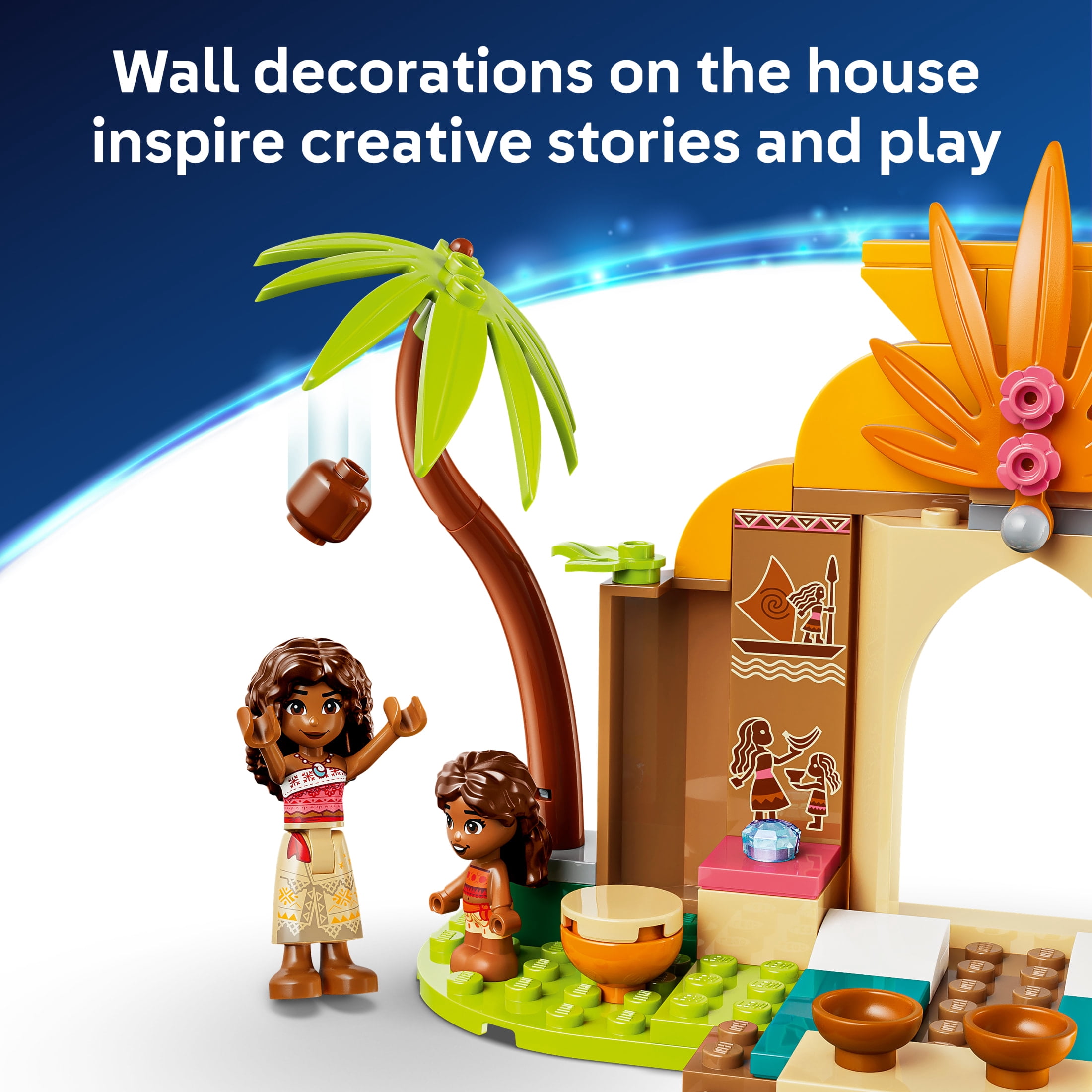 LEGO Disney Moana Village House & Boat - Preschool Building Toy for Girls & Boys, Ages 4+ - Disney Gifts for Kids with Movie Character Figures - 43282