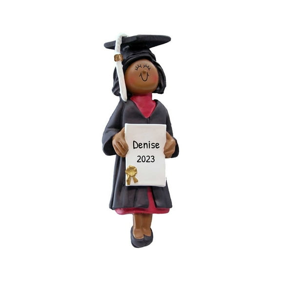 Personalized Graduation Ornament 2024 - Female African American Graduate -Ornaments by Elves