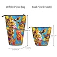 thumbnail image 2 of Kdxio Telescopic Pencil Bag Pen Holder Stationery Case,Stand-up Retractable Transformer Bag Organizer for Christmas Holiday(Colorful Giraffes with Drinks), 2 of 6
