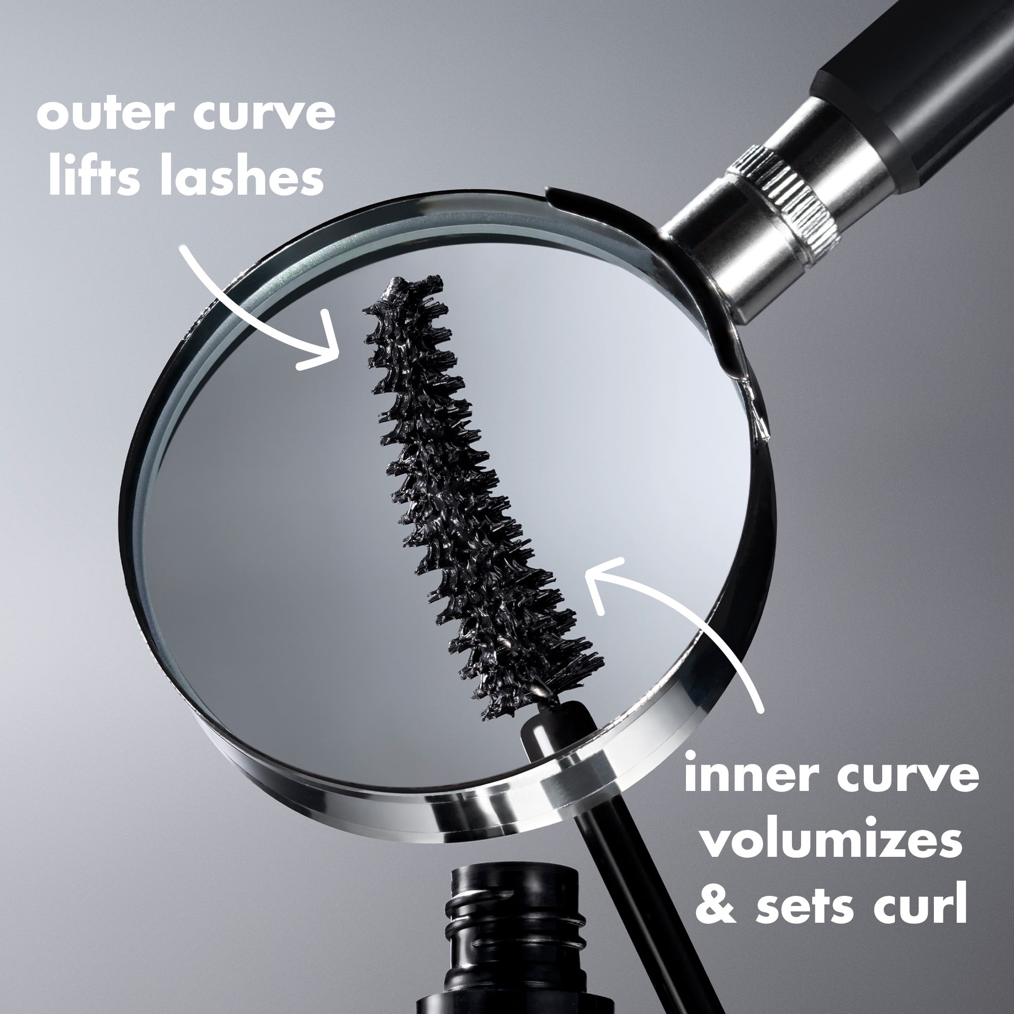 e.l.f. Incredi-Curl Curling & Volumizing Mascara, Pitch Black, 0.32oz