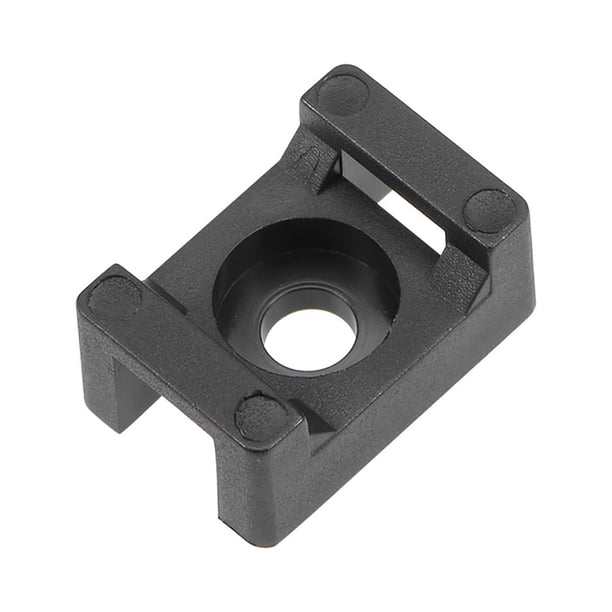 Soporte de cable Uxcell tipo montura de base, sujeta permanentemente a la pared o escritorio 15x10x7mm negro 100 piezas
