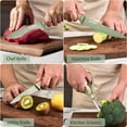 thumbnail image 3 of Knife Set, 6 Pieces Professional Kitchen Knife Set with Universal Knife Block, Super Sharp Knife Set with Ergonomic Handle Non-stick Stainless Steel Knife Block Set (Green), 3 of 6