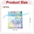 thumbnail image 2 of Organza Bag 3.5" x 4.7", Colorful Coral Mesh Bags Drawstring Gift Bags Party Favor Bag Lake Blue-Gold, 50Pcs, 2 of 6
