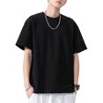 thumbnail image 1 of Camiseta hombre, Camiseta de manga corta para hombre Camisetas de algodón sólido con cuello redondo Abanopi Grande, 1 of 7