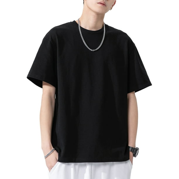 Camiseta de manga corta para hombre Camisetas de algodón sólido con cuello redondo Camisetas casu Romacci Camiseta hombre