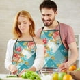 thumbnail image 5 of Pioneer Flower Floral Print Pattern Apron-Garden Aprons for Women with Pockets-Cotton Linen Waterproof Kitchen Cooking Gardening Aprons Adjustable for Kitchen,Cooking,BBQ and Salon 33x27 Inch, 5 of 7