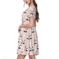 thumbnail image 2 of Easygdp Cute Panda para Vestido Transpirable de Mujer, Vestido Suelto de Manga Corta con Pliegues y Bolsillos para el Verano, 2 of 6