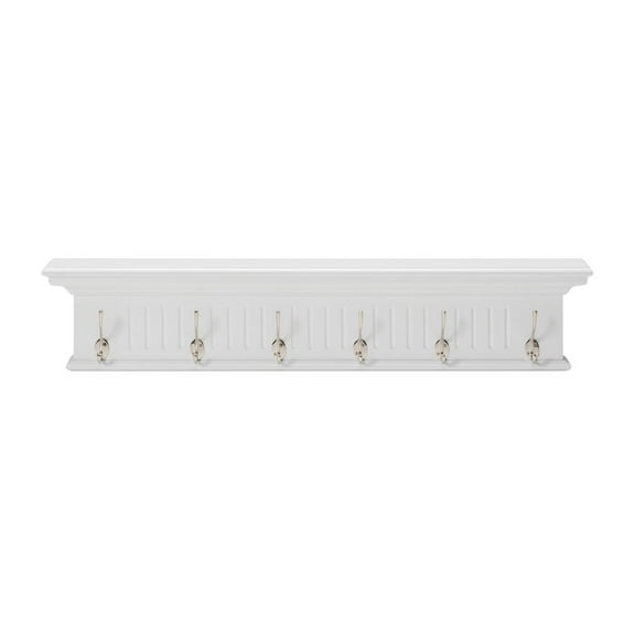 NovaSolo Skansen 6 Hook Coat Rack, Classic White
