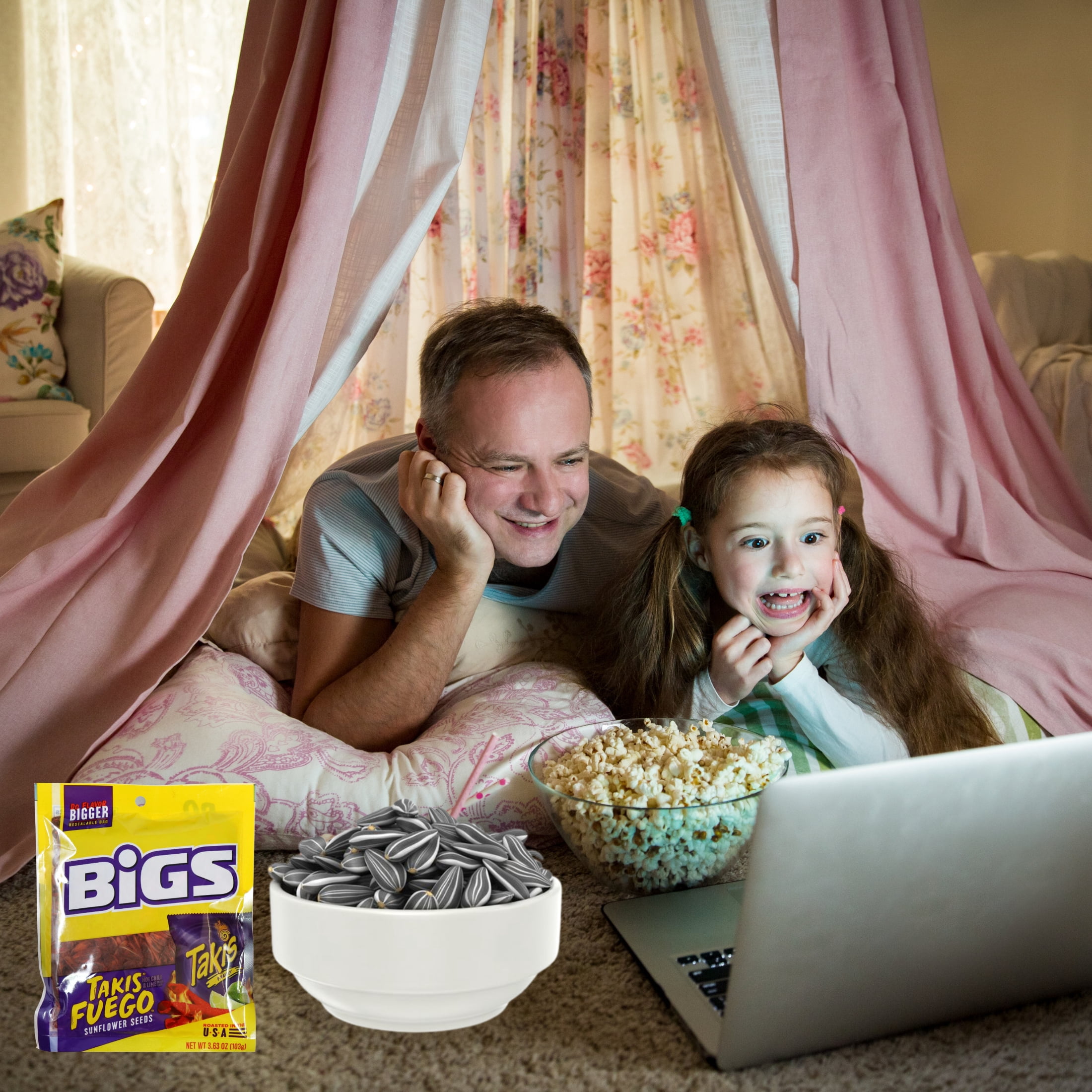 BIGS Takis Fuego Sunflower Seeds Hot Chili Lime Flavor, Keto Friendly Snack for Home Office Movie Night Travel Entertainment Camping Picnic and On The Go Snacking 3.63oz Resealable Bags Pack of 6