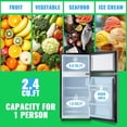 thumbnail image 2 of DEMULLER 2.4 Cu.Ft Mini Fridge with Freezer & Double Door Small Tiny Size Refrigerator with 7 Temperature Control Knob Only Suitable for One Person Use Black, 2 of 9