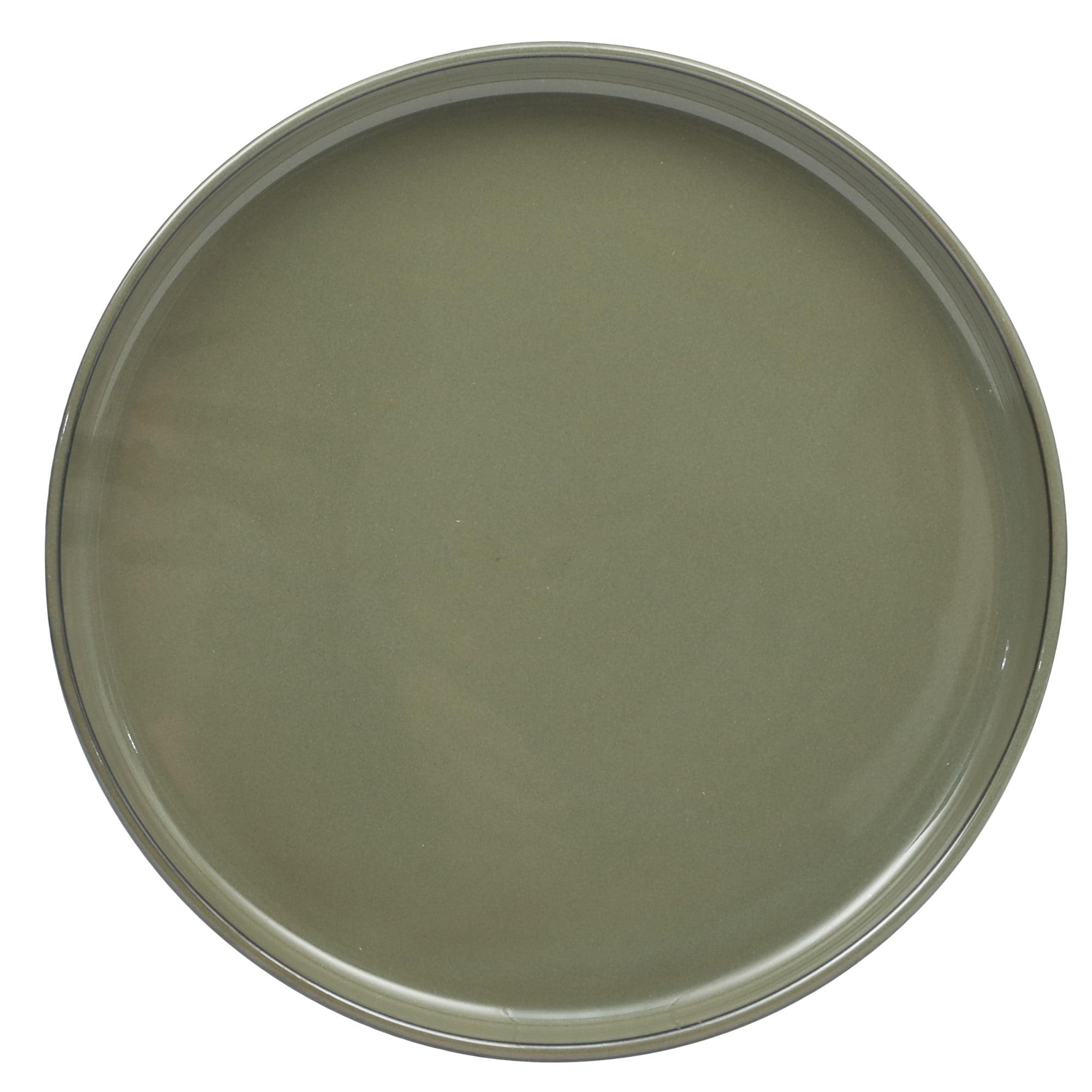 Gibson Elite 12 Piece (Service for 4) Townscape Plates and Bowls Reactive Glaze Embossed Round Dishes Terracotta Ceramic Dinnerware Set - Dark Green