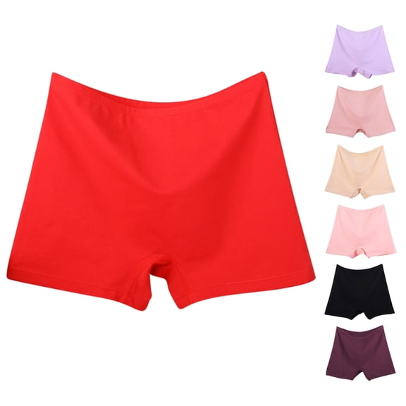 Jwputqe Briefs for women,Womens Briefs Underwear,Breathable,Fitted,Solid,Elastic Waist,Cotton,Red,2XL