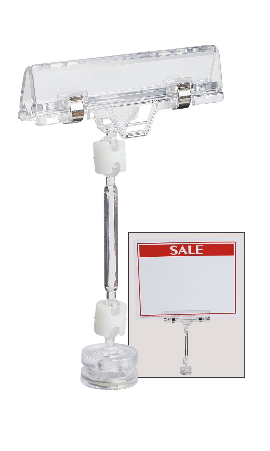 Clear Sign Holder with Clip 4¾"H Set of 3