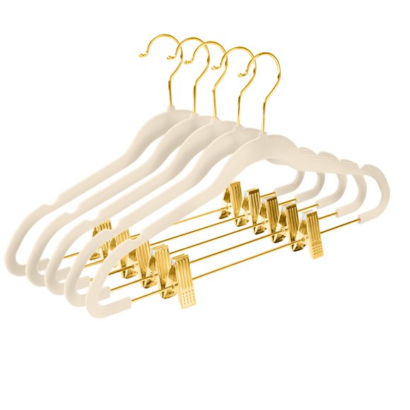 Perchas para pantalones MIZGI Premium Velvet con clips ajustables (x20)