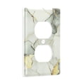 thumbnail image 2 of Yayeee Duplex Wall Plate 1-Gang 4.5"x2.7" Home Receptacle Light Switch Decorative Outlet Cover, Gray Marble Pattern, 2 of 7